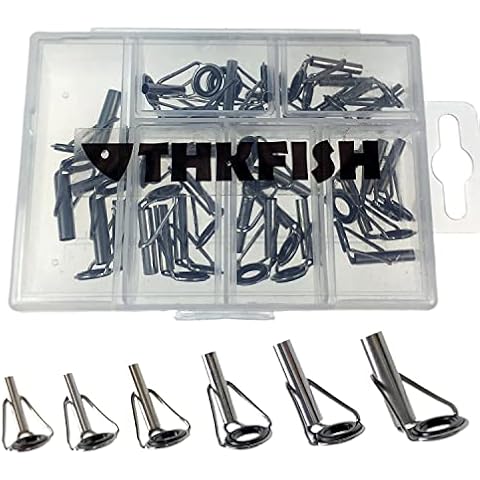 QualyQualy Fishing Rod Tips Repair Kit Ceramic Ring Rod Rebuilding Spinning Casting Fishing Rod Eyes Replacement 3.0mm - 4.5mm 30pcs Cover