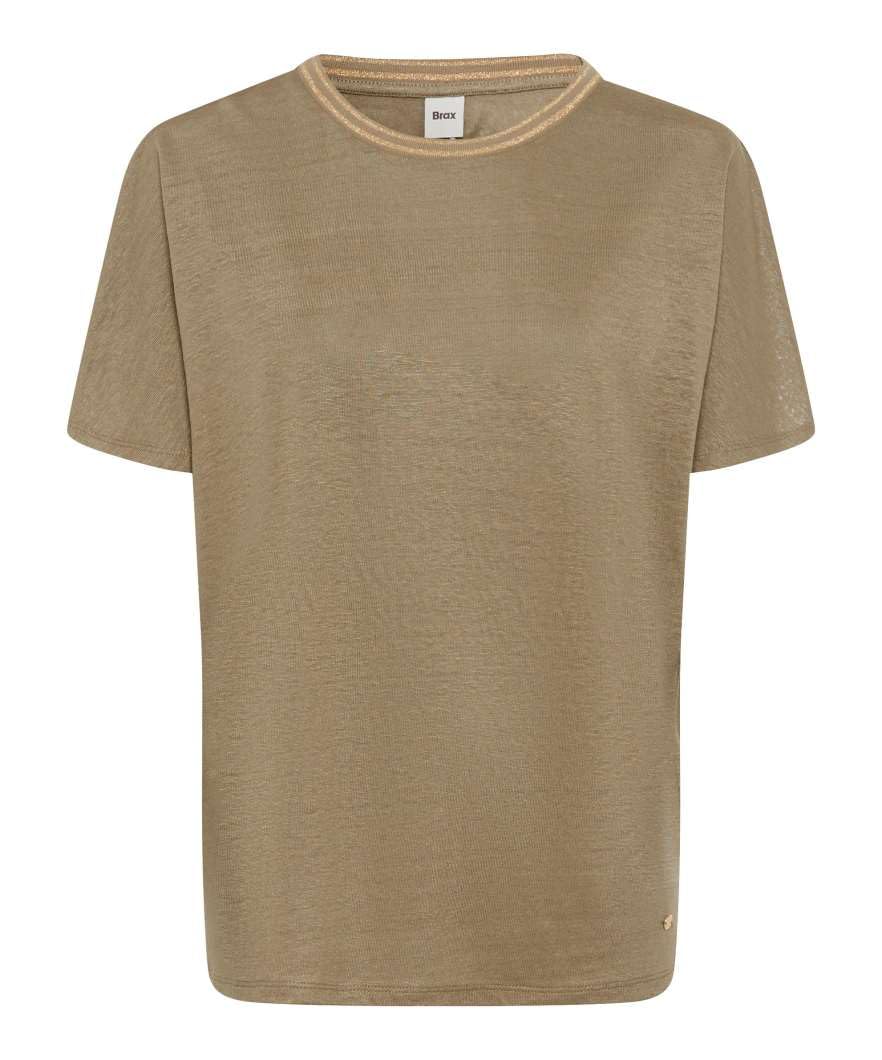 BRAX Damen Style.caelen Linen Solid T-Shirt