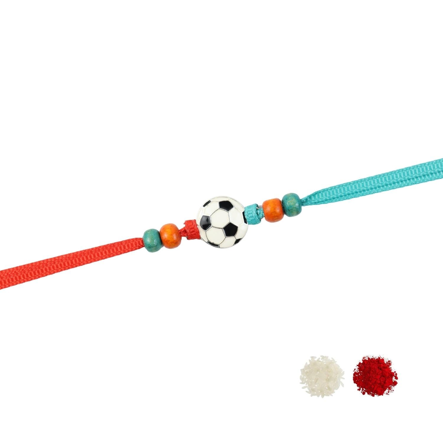 Asthetika Football Rakhi for Brother Bhai Rakhi with Roli Chawal One Unit Boys Girls Sports Games Metal Charm-picture-12