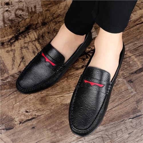 Men's Loafers Shoes Simple Leather Comfortable Anti-Slip Flat Heel Casual Outdoor Slip-ons for Traveling Driving Office and Work3