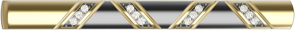 10k Dual Tone Yellow Gold Diamond Studded Tie Pin Clip Solid Gold With 0.12 Carat Diamonds (tccw)
