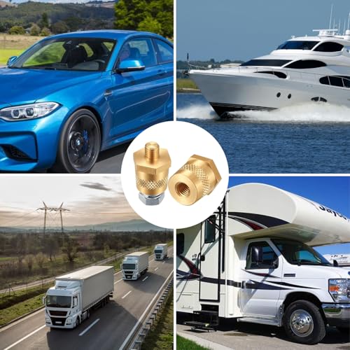 M6 Batteriepoladapter, Batteriepol Auto Batterie Klemmensäule Paar Positiv Negativ mit Außengewinde M6, Messing Batterieklemmen mit Edelstahlschrauben, Anwendbar Yachten, PKW, LKW usw.