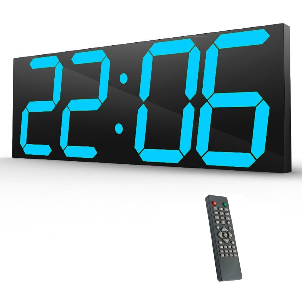 Amazon.co.jp: デジタル LED 壁掛け時計、18 インチ 4 桁、自動調光