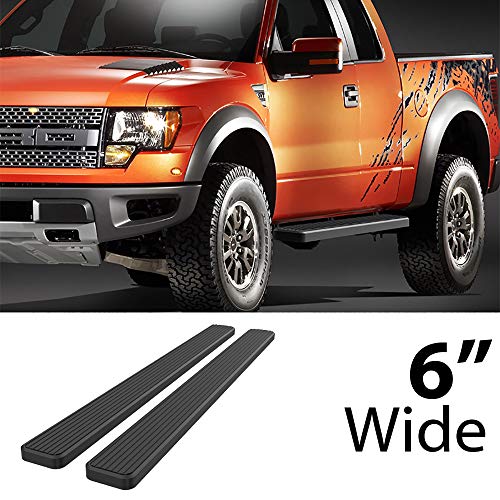 Barras laterales de acero inoxidable HD Ridez 6" Negro para Ford F150 y F-250 miniatura 2