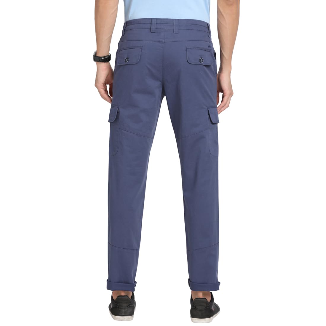 turtle Men Cotton Stretch Solid Cargo Pant-picture-18
