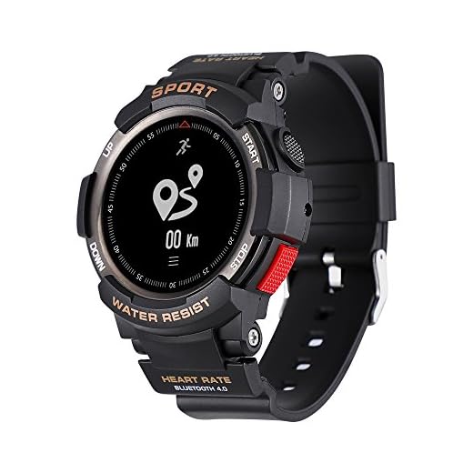 No. 1 F6 Reloj Inteligente IP68 resistente al agua Bluetooth reloj, con GPS Monitor de sueño remoto cámara, para hombres, compatible con iOS y Android Teléfono, F6, negro