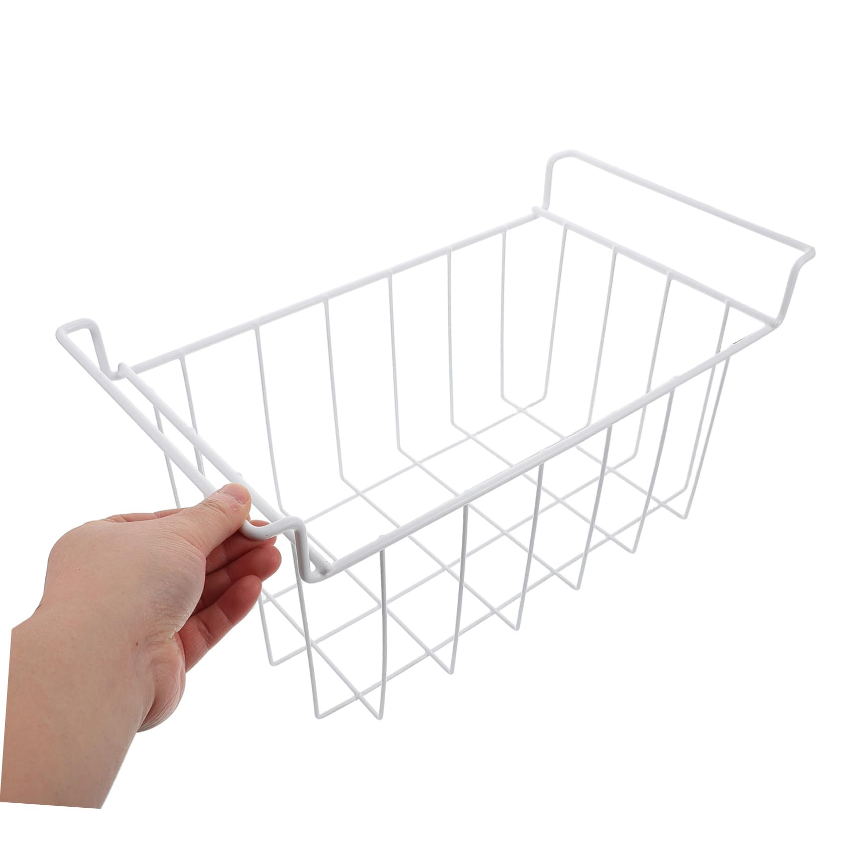 Cesta de Hierro para Congelador Almacenamiento Horizontal Blanco | Diseño y Acceso Rápido de Parte Superior Abierta , Ajuste Limpieza Sencilla , Optimiza el Espacio de Cocina