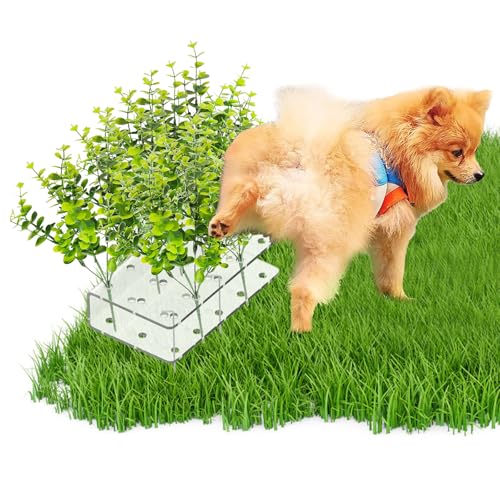 Image of 6 PCS Fake Grass Plants Pee Post, Reusable Washable Artificial Eucalyptus Puppy Pee Post Training Tool for Guiding and Trains Dogs to Urinate, Outdoor Dog Toilet