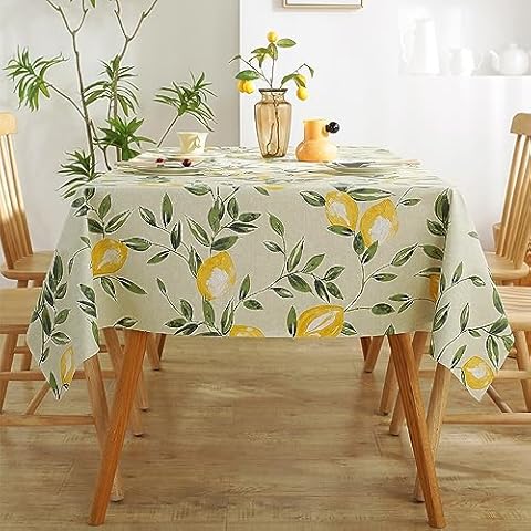 AOKQYA Lemon Table Cloth Waterproof Tablecloth Rectangle PVC Plastic Table Cloth (Lemon, 54x70inch) Cover