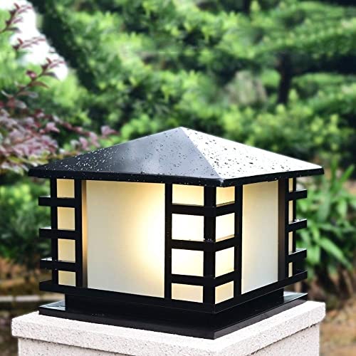 Style colonne haut de gamme pour cette lampe de sol extérieure E27 en fer - 3