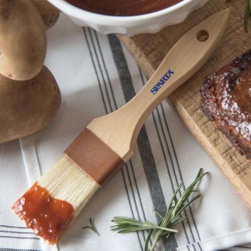 Image of SPARTA Kitchen Basting Brush - 4037300 Basting Brush for Cooking Flat Boar Bristle Brush, Hardwood Handle for Kitchens, Restaurants, Catering, High Heat Food Prep, 1.5in