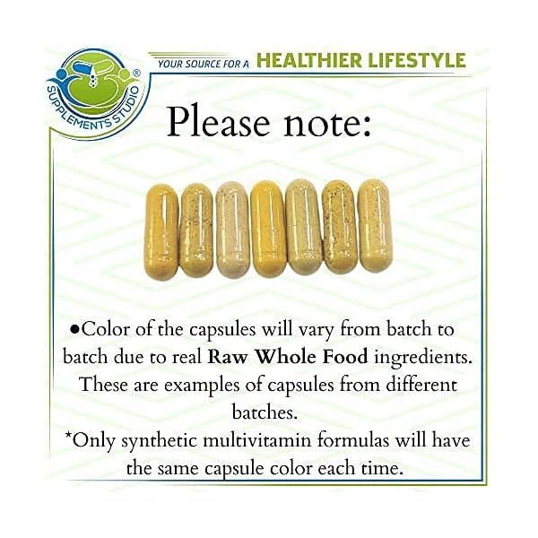 Supplements-Studio-Daily-Vegan-Whole-Food-Multivitamin-Plus-for-Men-Women-with-Iron-Organic-Fruits-and-Vegetables-B-Complex-Probiotics-Enzymes-CoQ10-Omegas-Turmeric-All-Natural-Non-GMO Vegan Whole Food Multivitamin with Iron, Daily Multivitamin for Women and Men, Made with Fruits & Vegetables, B-Complex, Probiotics, Enzymes, CoQ10, Omegas, Turmeric, Non-GMO, 90 Count