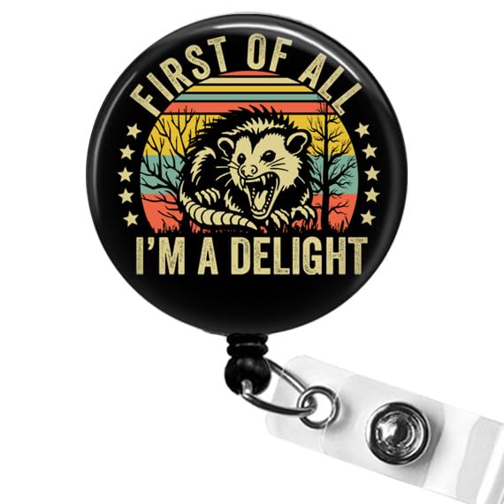 Embrace Chaos Opossum Badge Reel For Nurses & Medical Workers - Retractable ID Holder With Alligator Clip - View #5