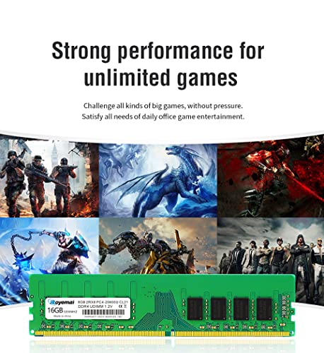 Image of PC4-25600 DDR4 3200 16GB (1x16GB) RAM PC4 25600U 3200MHZ 2Rx8 288-pin 1.2v 16G Memory Upgrade for Desktop