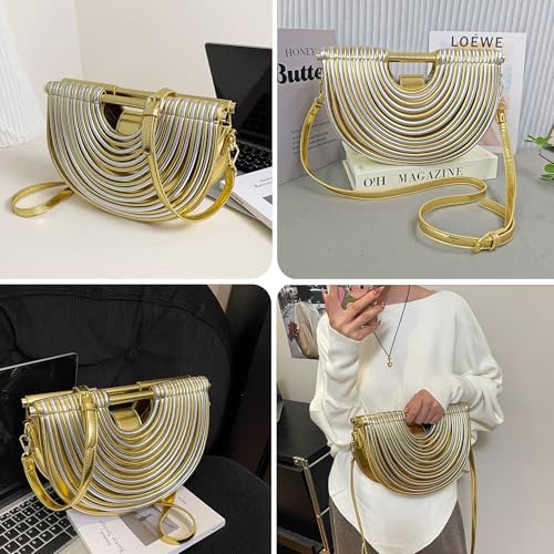 Bolso Clutch Tejido de Noche con Asa y Correa miniatura 2