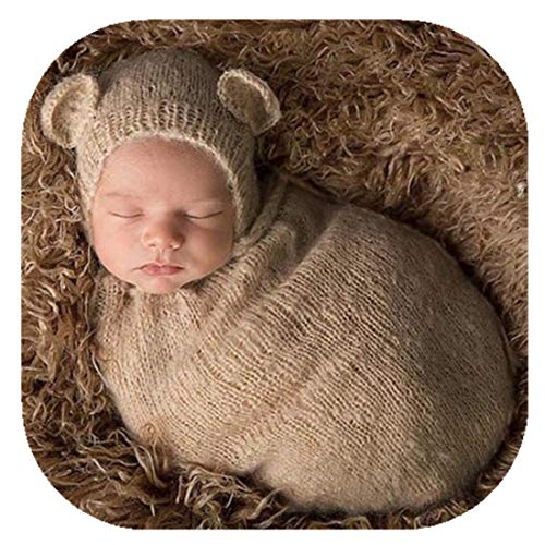 Image of Handmade Cute Newborn Baby Photo Shoot Props Boy Girl Outfits Cute Bag Photography Props(Khaki)