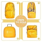 ZOMAKE Lightweight Packable Backpack 30L, Foldable Hiking Backpacks Water Resistant Compact Folding Daypack for Travel(Yellow) - Image 3