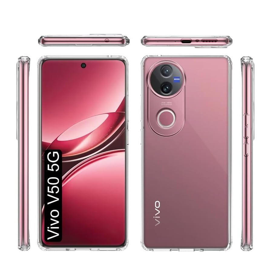 Image of COVERBLACK Flexible Rubber Case Back Cover Compatible for Vivo V2428 / V50e / V50 5G - Transparent