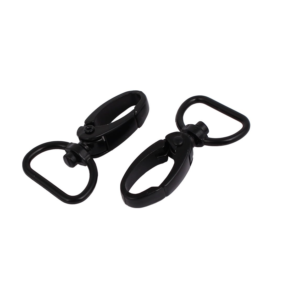 Aexit 20mm Metal Home Hardware D-Ring Swivel Snap Hook Lobster Trigger Clasp Clip Black 5pcs Model:86as580qo580