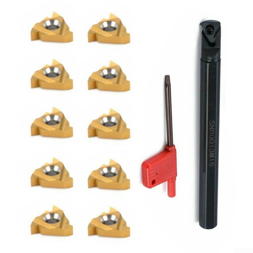 Tornio Utensile Filettatura Interna SNR0013M16 Barra Alesatura Porta Utensili 10Pcs 16IR AG60 Inserti Carburo