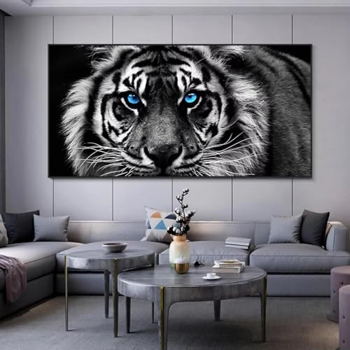 Peinture murale tigre noir et blanc : sublimez votre salon