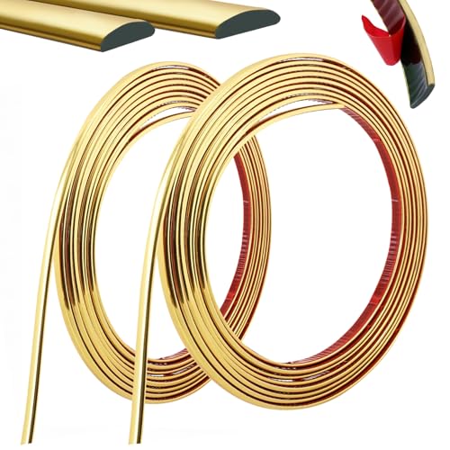 10M Modanatura Adesiva per Pareti, Flessibile Modanatura Adesiva Oro, Modanature Decorative Autoadesive per Porte, Finestre, Cornici a Specchio, Pareti, Soffitti, Pavimenti, Piastrelle, 8mm+12mm