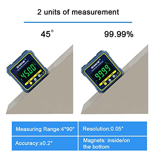 Shahe SH-5315 Digital Angle Gauge Magnetic Protractor Inclinometer Level Angle Finder Angle Cube Level Box thumb #2