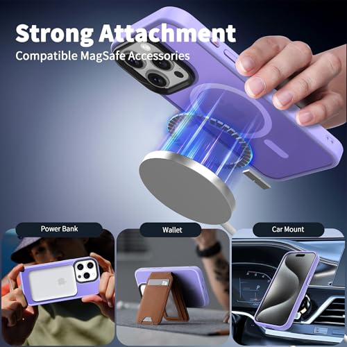 Image of CACOE Magnetic Case for iPhone 15 Pro 6.1 inch, Light Purple