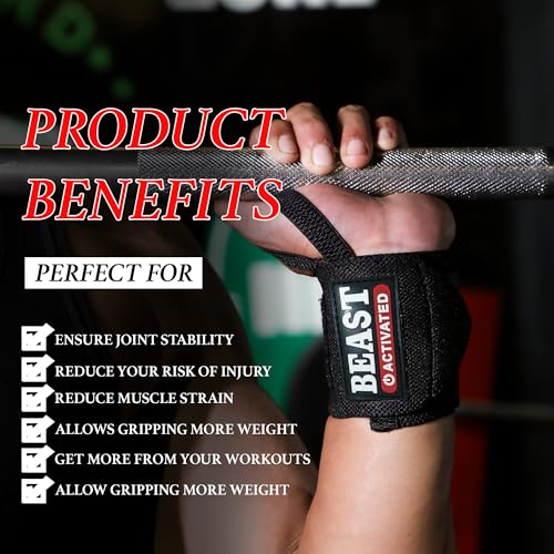 Image of EASYHEALTH Wrist Supporter For Gym Wrist Band For Men Gym Wrist Support Wrist Wraps Gym Accessoires For Men Heavy Duty With Robust Fasteners, Soft Fabric And Honeycomb Thumbloops