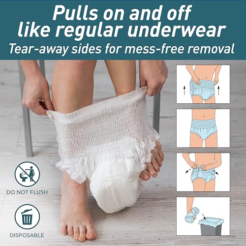 Image of MED PRIDE Disposable Adult Underwear,Medium (39-51 in),Absorbent,Unisex,80