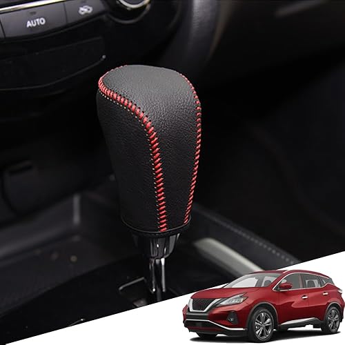Miniatura 33 de Great-luck Funda Protectora de Perilla de Palanca de Cambios Automática de Cuero Genuino con Moldura, Accesorios Interiores Personalizados