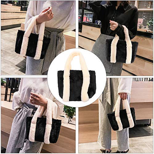 KESYOO Bolsa de Pelúcia Moda Inverno Colorida Bolsa de Ombro Macio Zíper Bolsa Novidade Bolsa Crossb