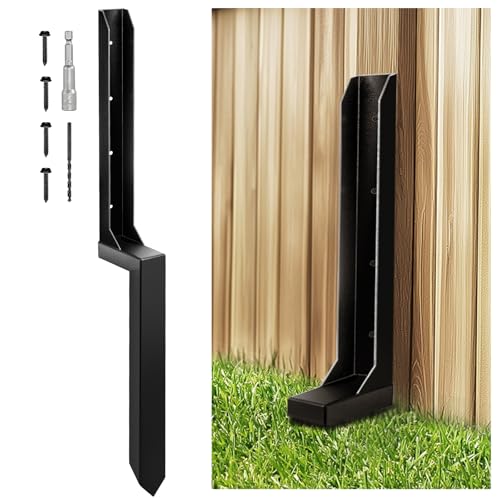 GreenWhim 1 Pack Fence Post Repair 85cm (33.5) One-Piece Heavy Duty Fence Post Repair Spike Ground Spike for Reinforcing Damaged or Broken Wooden Posts