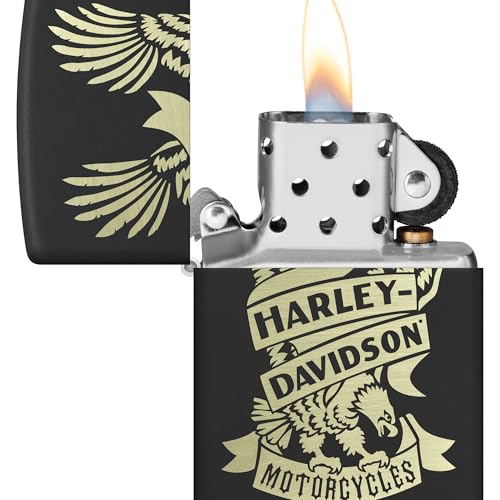 Encendedor de Bolsillo Zippo Harley-Davidson Eagle Negro miniatura 4