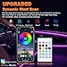 Jushope Acrylic LED Lights - Interior Car Ambient Lighting Kits with Dynamic Rainbow Dream Color Chasing, Music Sync (10 in 1(4*29.5+43.3+14.5 inches+4 Footwell Lights))