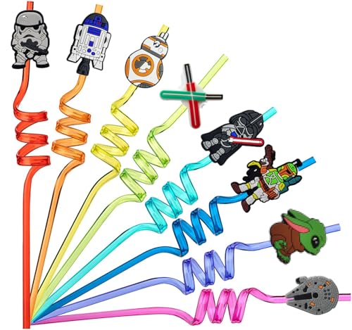 16 Stück Star Kindergeburtstag Deko, Mitgebsel Kindergeburtstag,Wiederverwendbare Trinkschleife Strohhalme,Star geburtstag deko.