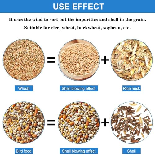 Vogelfutterschale Blastrenner mit 2 Paletten, Einstellbare Geschwindigkeit Reishülsenabscheider für Getreide, Reisverarbeitung