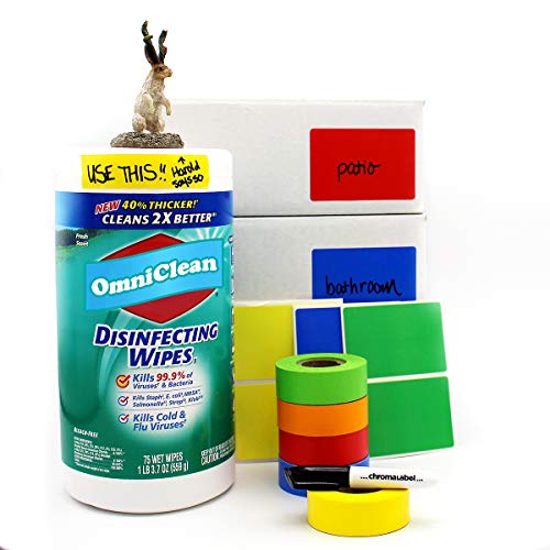 ChromaLabel Moving Buddy Kit ColorCode Label & Tape Pack, 150 Labels