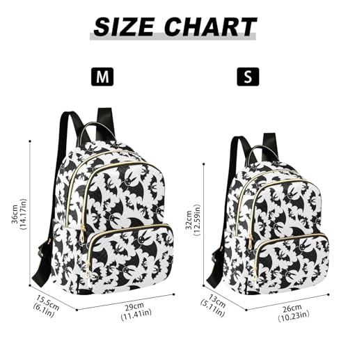 Image of Bats Halloween Mini Backpack Fashion Backpack Purse for Women,Handbag Shoulder Bag Casual Daypack, Ladies Gift for College Work (M)