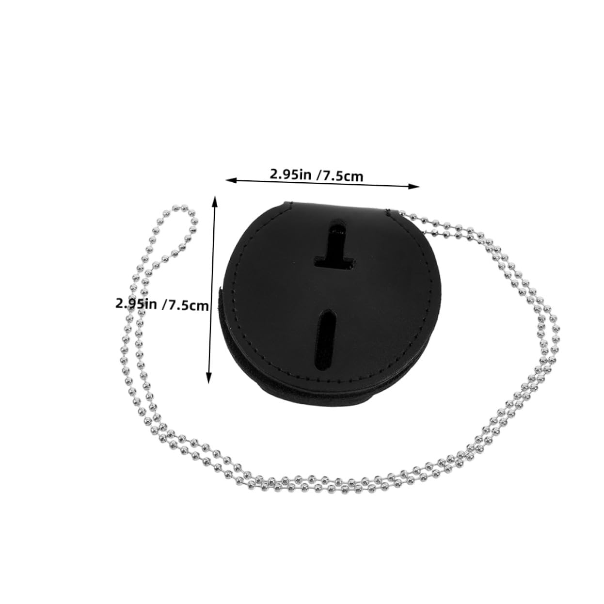 Porta Distintivo Rotondo 7 Pezzi in Pu con Clip e Catena