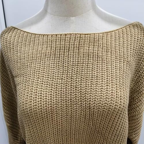 Image of Crew Neck Long Sleeve Sweater Mini Dress, Casual Knit Dress | Soft acrylic sweater mini with crew neck and long sleeves, cozy for winter, work, holidays and daily wear
