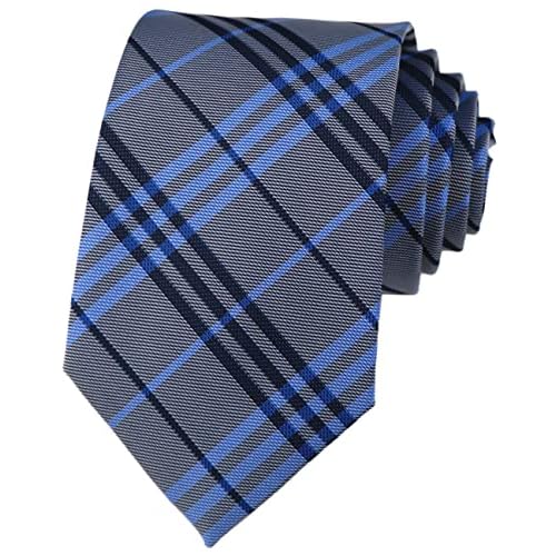 Kihatwin Men’s Gingham Check Stripe Ties Pattern Business Formal Designer Neckties 3.15″