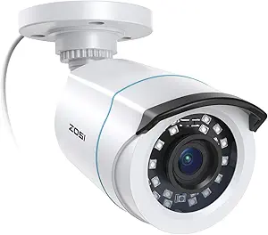 ZOSI 2MP 1080p HD Security Camera Outdoor Indoor 1920TVL (Hybrid 4-in-1 HD-CVI/TVI/AHD/960H Analog CVBS),24PCS LEDs,80ft Night Vision, 90°View Angle, Weatherproof Surveillance CCTV Bullet Camera asin的图片
