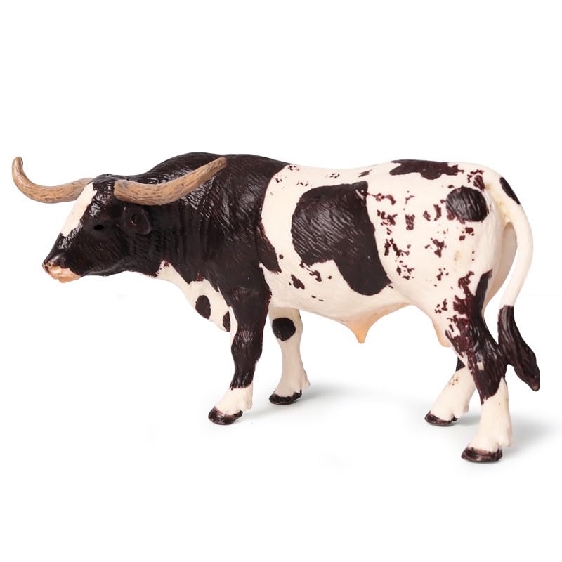 EOIVSH Longhorn Cow Figure, Realistic Farm Animal Toys for Kids 3 4 5 6 7 8 Year Old, Educational Farm Toy, Great for Cake Topper, Birthday Gift