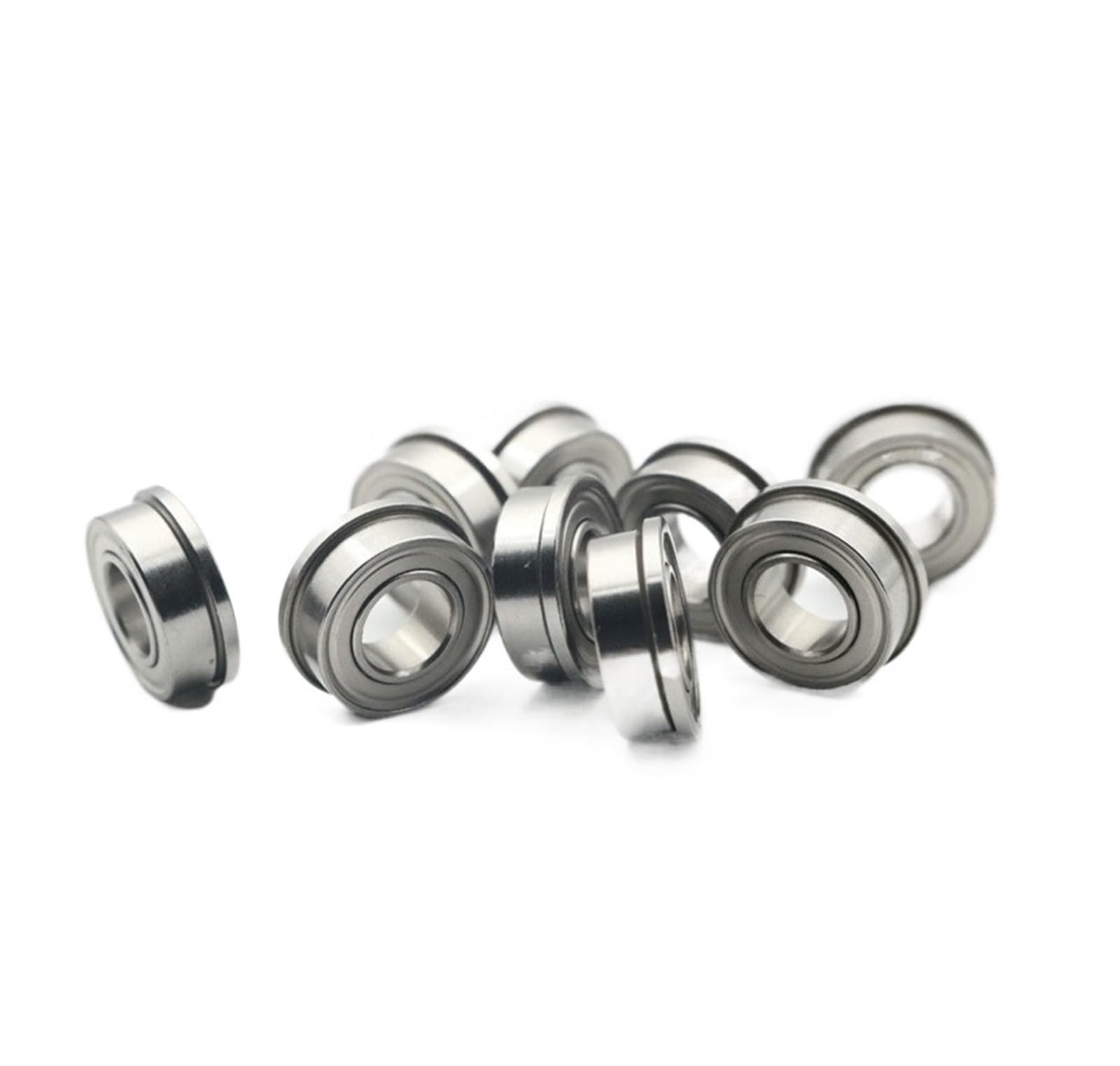 HYUJNAFZR Bimetal Seal Shield Micro deep Groove Bearing 10pcs F623ZZ F624ZZ F625ZZ F626ZZ F627 F628 F629ZZ Flange Ball Bearing Thin Wall Metal Shielded Flanged(F624zz-4x13x5mm)