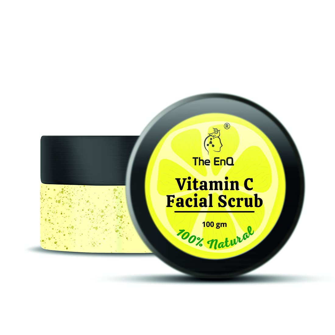 The EnQ Vitamin C Skin Whitening & Brightening Facial Scrub 100 GMs || For All Skin Types || 100% Natural || Prevents Skin Damage || Reduces Redness || Improves Skin Tone || For Glow & Shine
