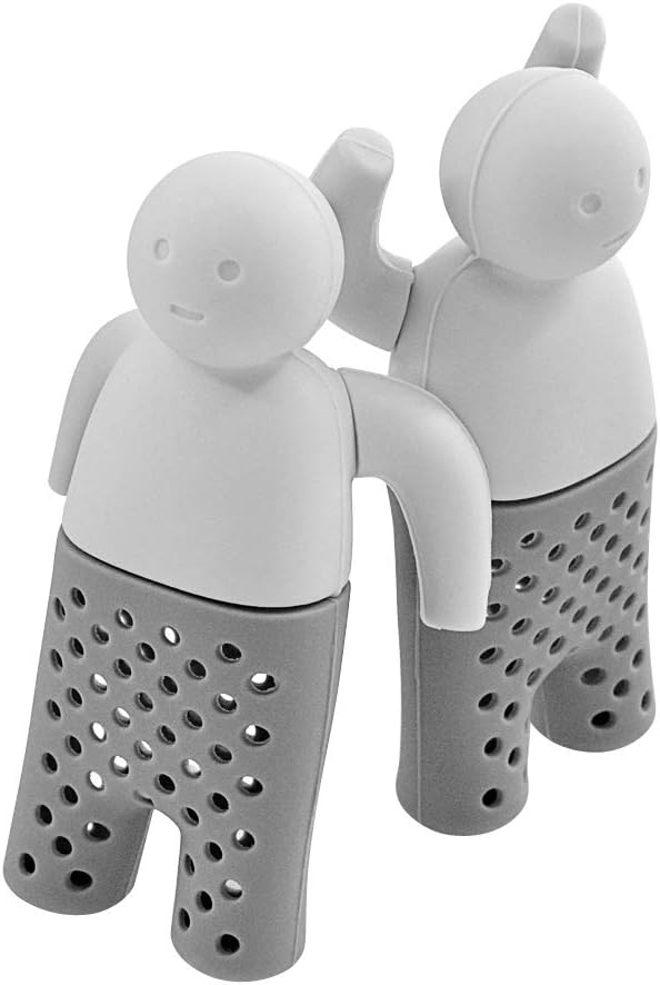 Tea Infusers, Nellmo Tea Filters Food Grade Silicone Loose Leaf Herbal Tea Flower Tea Cute Strainer Fashion Filter Diffuser for Large Cup 2 PCS in A Pack (Mr & Ms Tea)