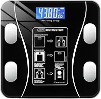 Balança Digital Bioimpedância Bluetooth Com App Inteligente 12 Estatísiticas Corporais iOS Android Para IMC Gordura Corporal Massa Muscular Massa Óssea Taxa Metabólica Metabolismo Vidro Temperado LED