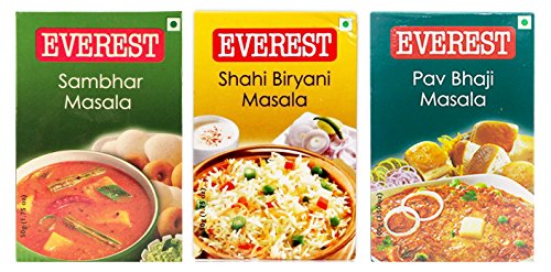 Everest Spices Variety Pack-Sambhar Masala 100g /Shahi Biryani Masala - 50g /Pav Bhaji