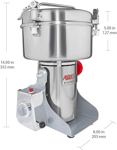 Miniatura 2 de ALDKitchen Molinillo de grano tipo oscilante, acero inoxidable, grado comercial, molienda de grano, raíces, harina, grano, gelación, olivo, arveja